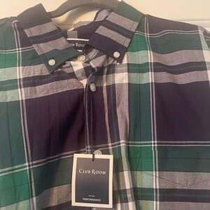 Club Room Men's Green Plaid Shirt